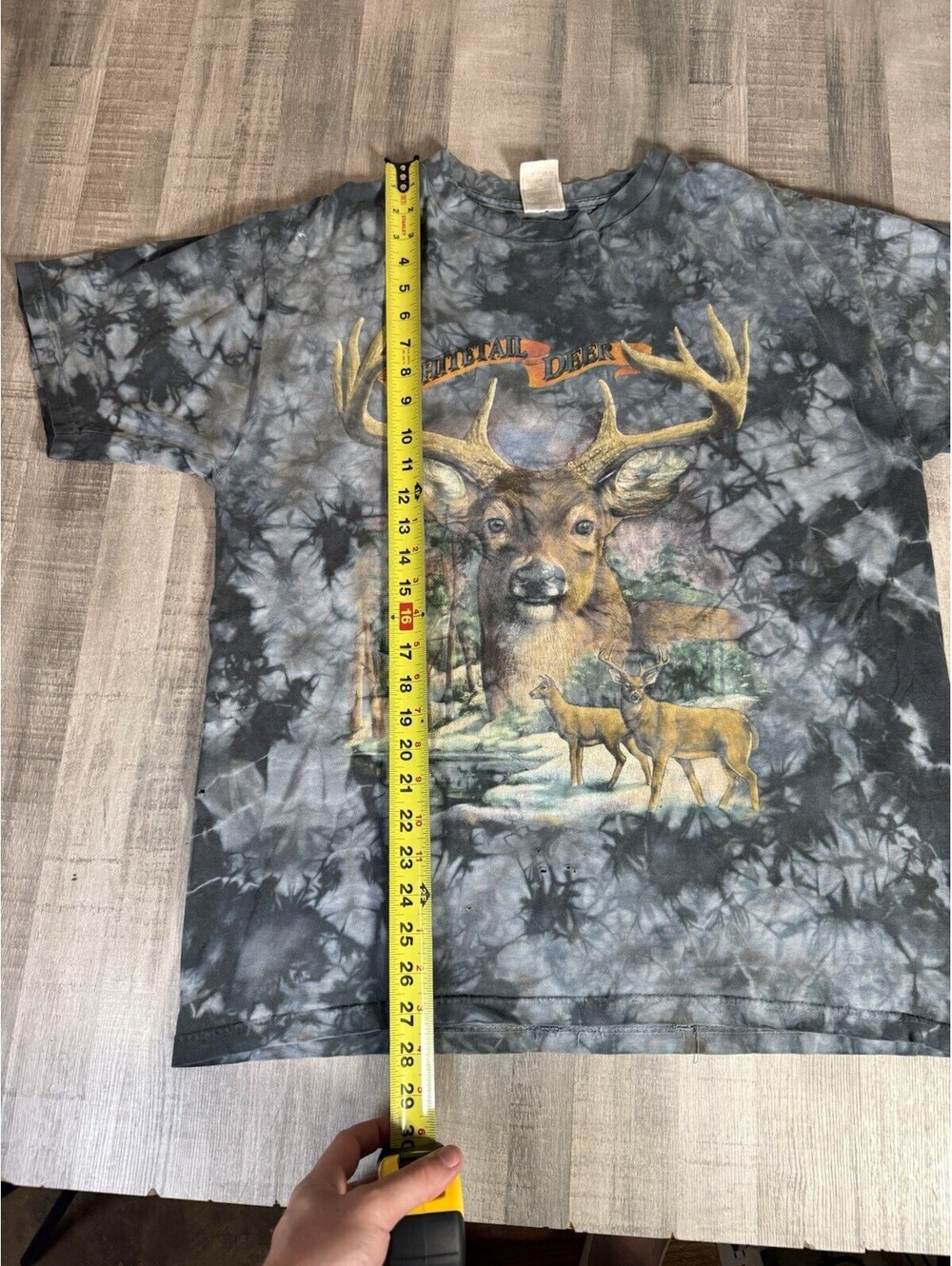 Vintage Liquid Blue 2000 Nature White Tail Deer T Shirt Mens Large AOP Tie Dye - Picture 7 of 9
